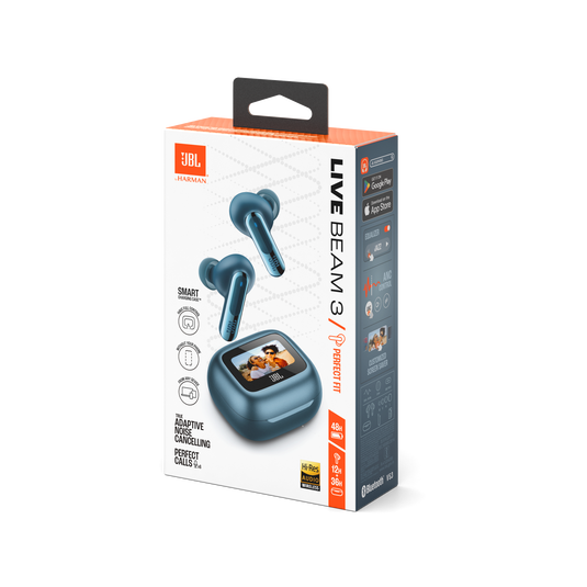 JBL Live Beam 3 - Blue - True wireless noise-cancelling closed-stick earbuds - Detailshot 15 image number null